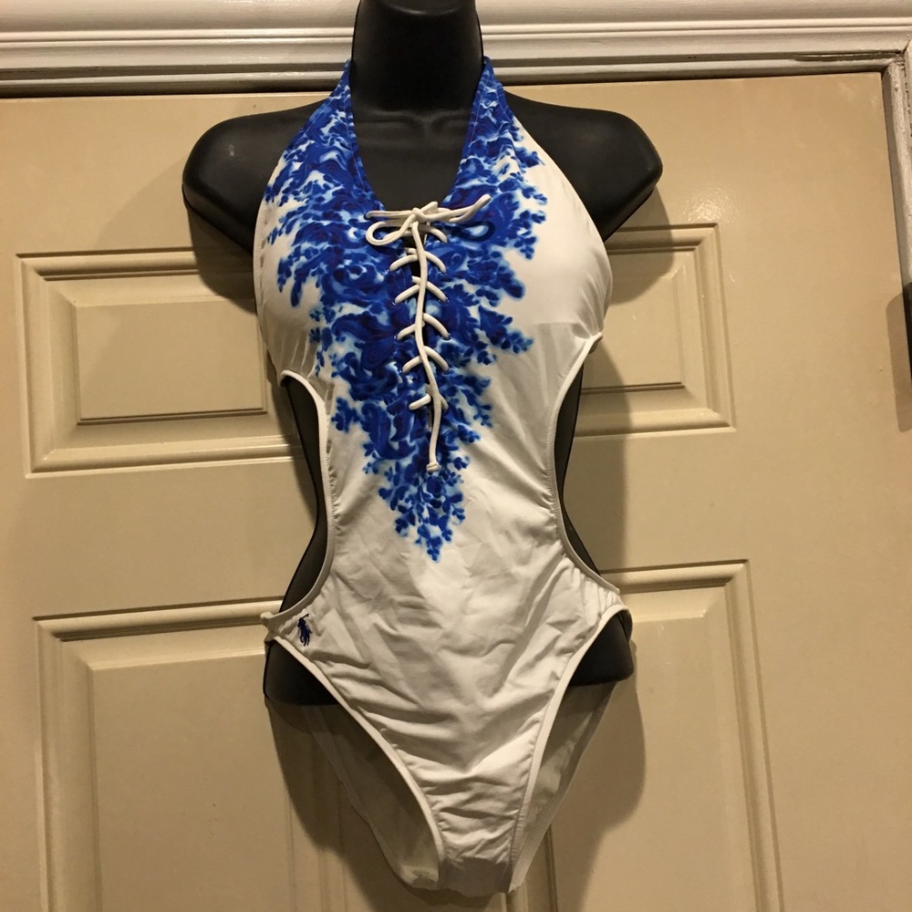 Ralph Lauren one piece halter top swimsuit